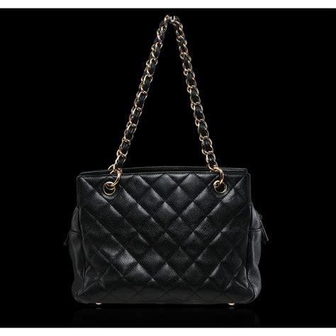 chanel black quilted caviar skin 225